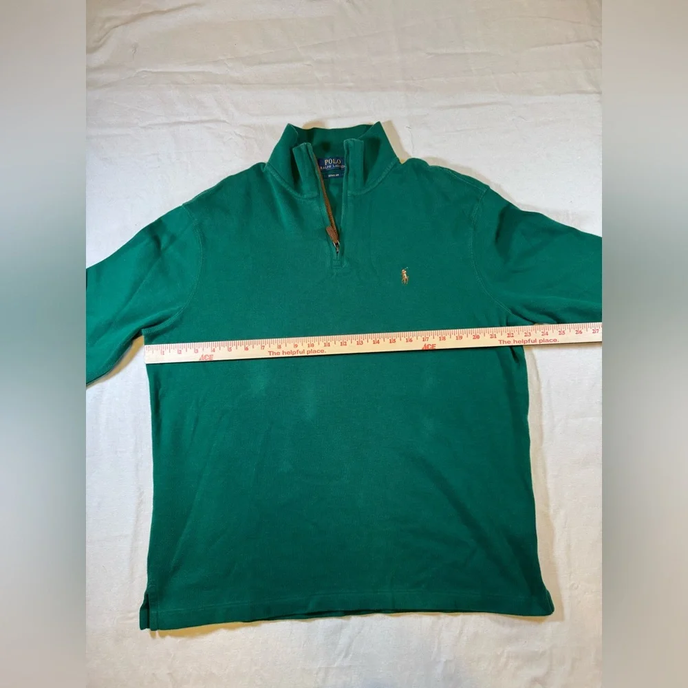 Men’s Polo by Ralph Lauren Green Quarter-Zip Sweater - Picture 7 of 10
